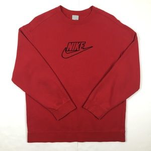 Vintage Nike Spellout Mini Swoosh Sweatshirt XL Red Sweater 90s 00s Y2K Men’s